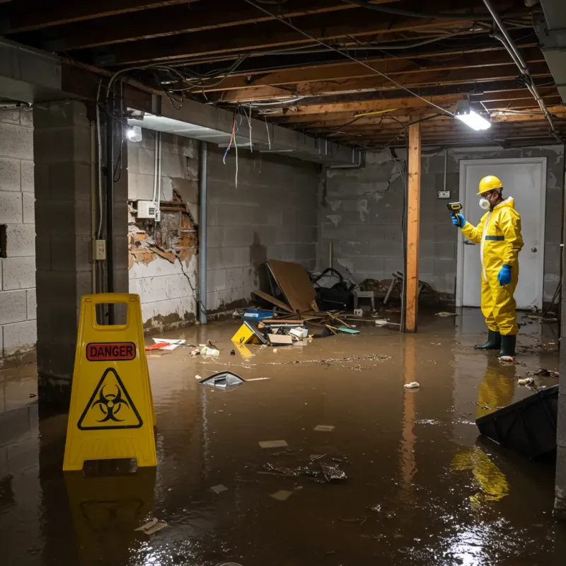 Flooded Basement Electrical Hazard in Anson County, NC Property