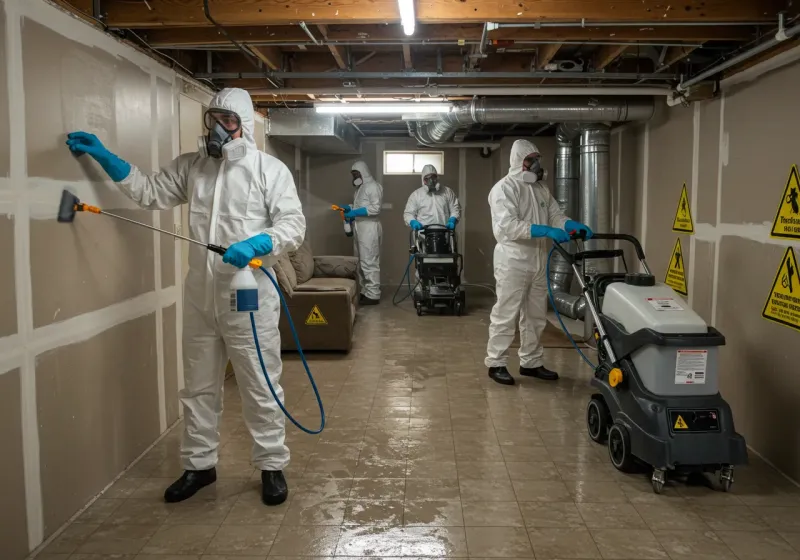 Basement Moisture Removal and Structural Drying process in Anson County, NC